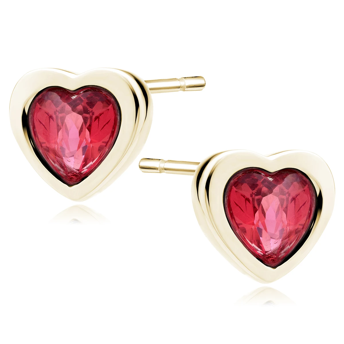 Heart Pink Zirconia Ohrstecker